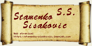 Stamenko Šišaković vizit kartica